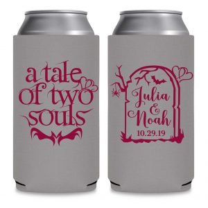A Tale of Two Souls 1A Foldable 8.3 oz Slim Can Koozies Wedding Gifts for Guests