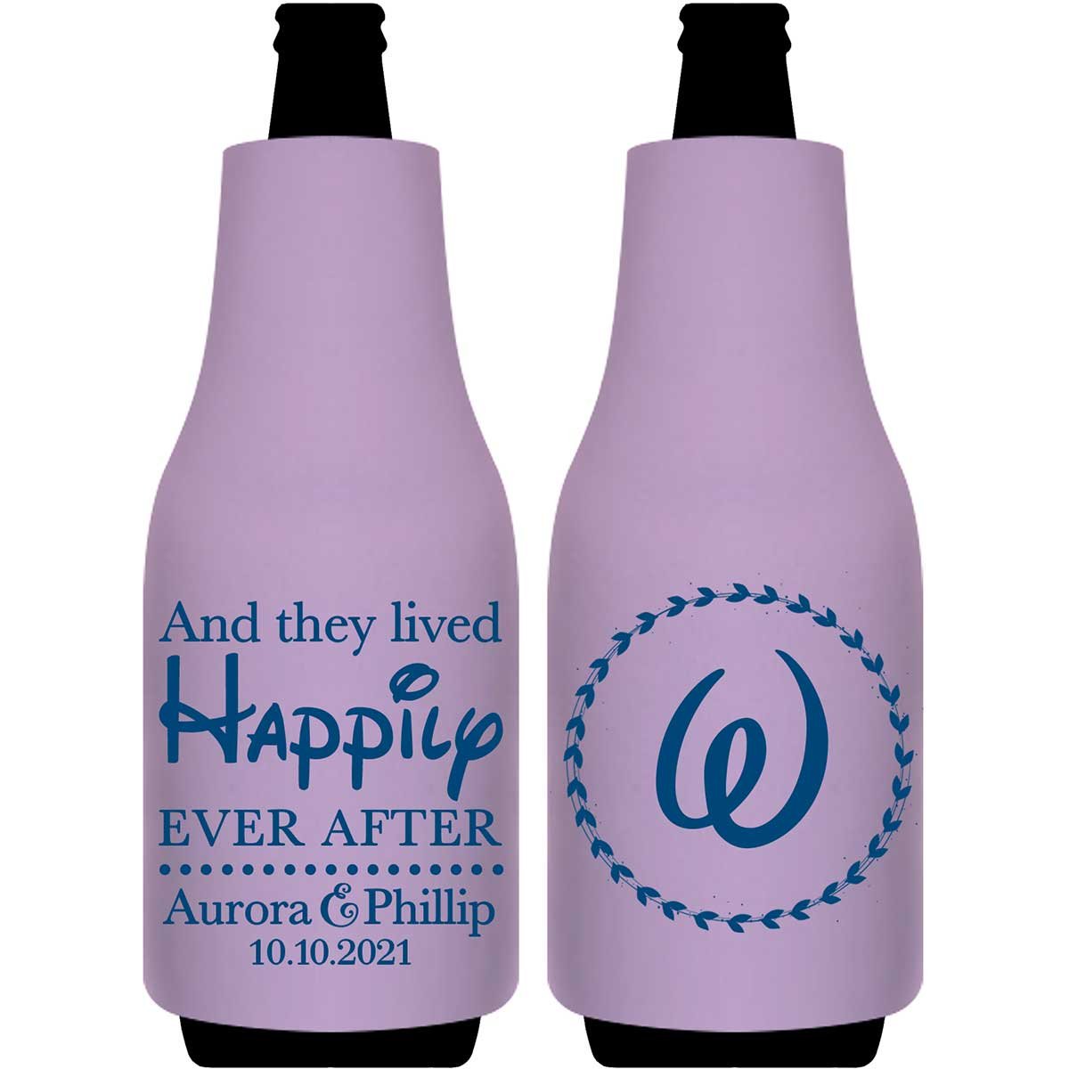 And They Lived Happily Ever After 1A Foldable Bottle Sleeve Koozies Wedding Gifts for Guests