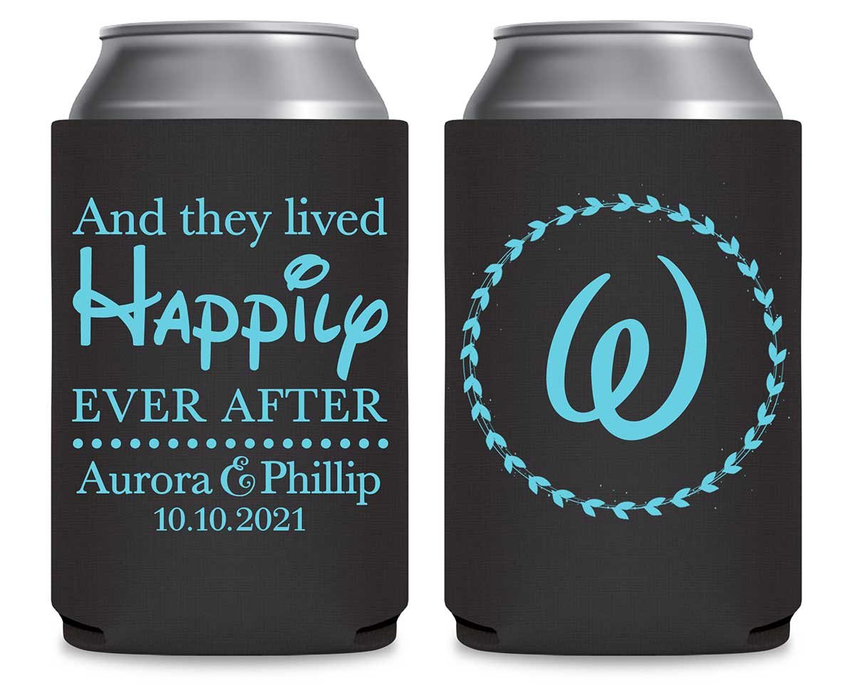 And They Lived Happily Ever After 1A Foldable Can Koozies Wedding Gifts for Guests