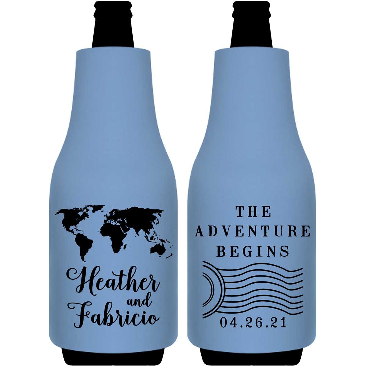 Around The World 1A Foldable Bottle Sleeve Koozies Wedding Gifts for Guests
