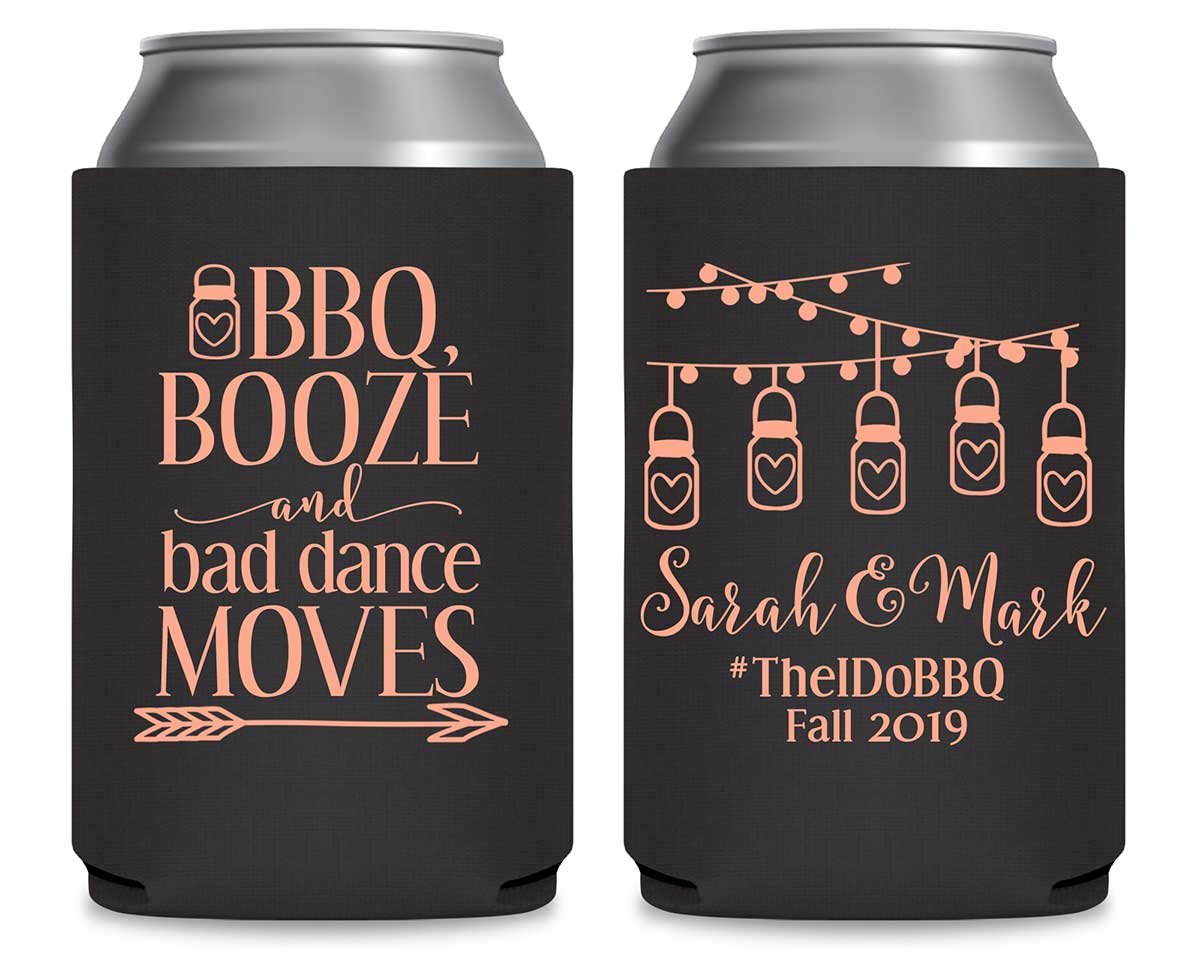 BBQ Booze & Bad Dance Moves 1A Foldable Can Koozies Wedding Gifts for Guests