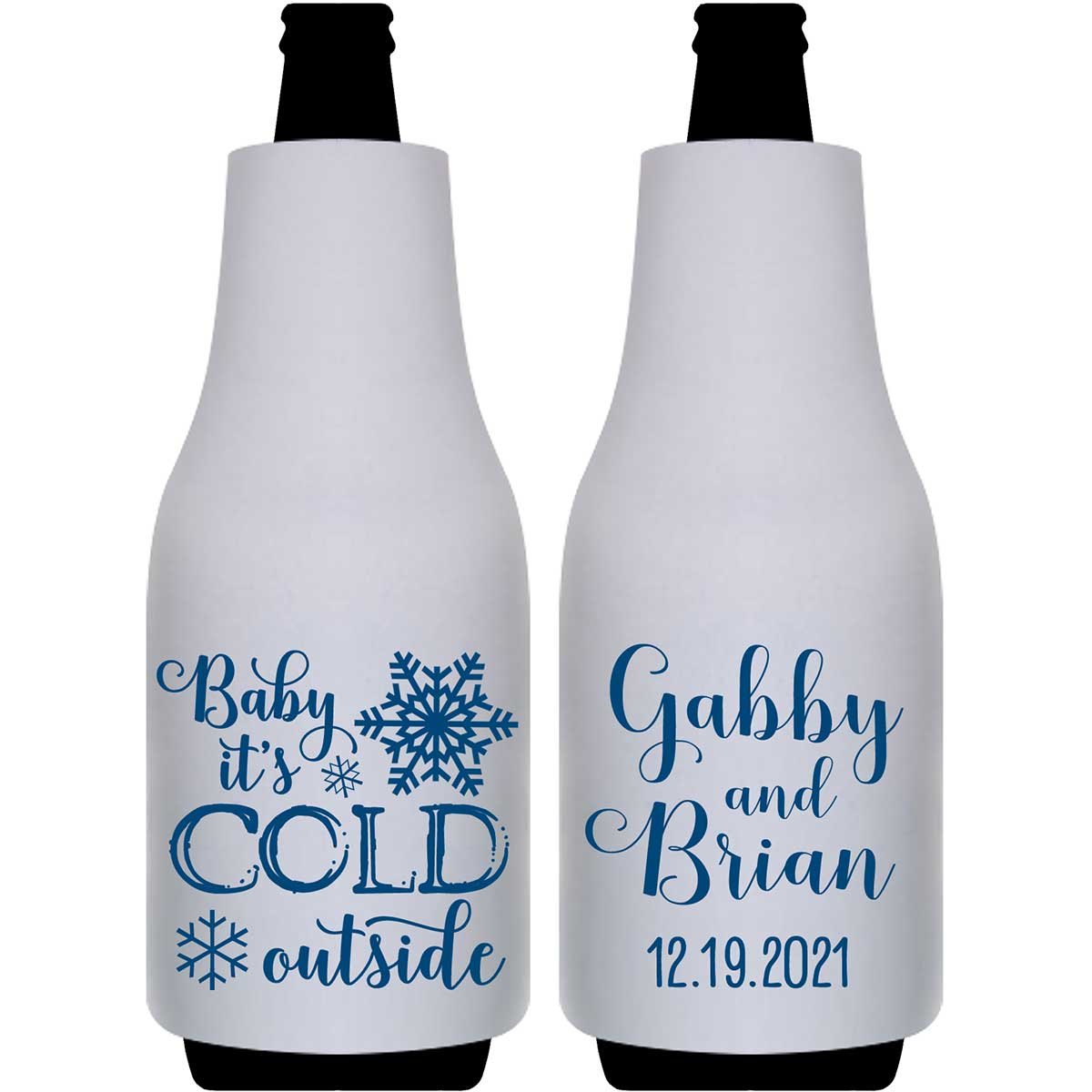 Baby It's Cold Outside 1A Foldable Bottle Sleeve Koozies Wedding Gifts for Guests