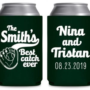 Best Catch Ever 1A Baseball Foldable Can Koozies Wedding Gifts for Guests