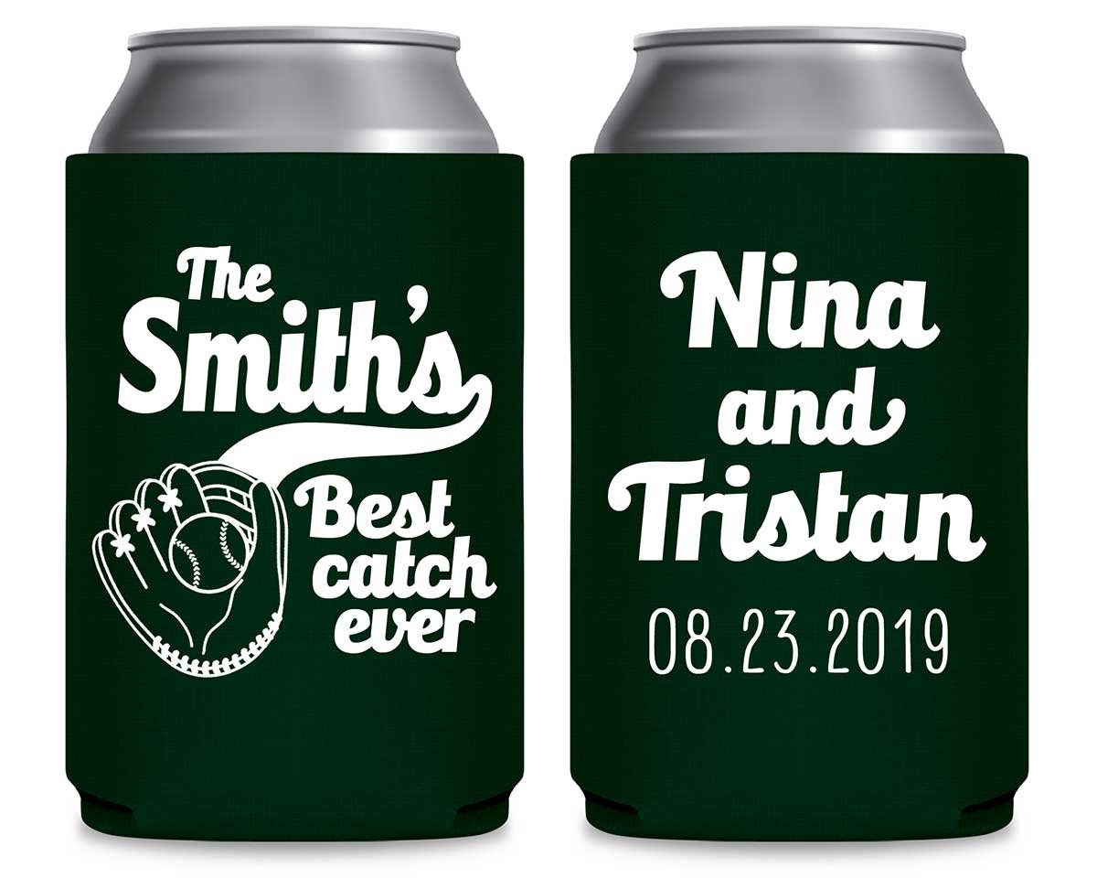 Best Catch Ever 1A Baseball Foldable Can Koozies Wedding Gifts for Guests