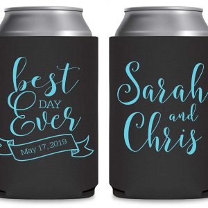 Best Day Ever 2A Banner Foldable Can Koozies Wedding Gifts for Guests