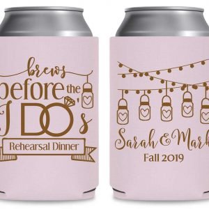 Brews Before The I Do's 2A Foldable Can Koozies Wedding Gifts for Guests