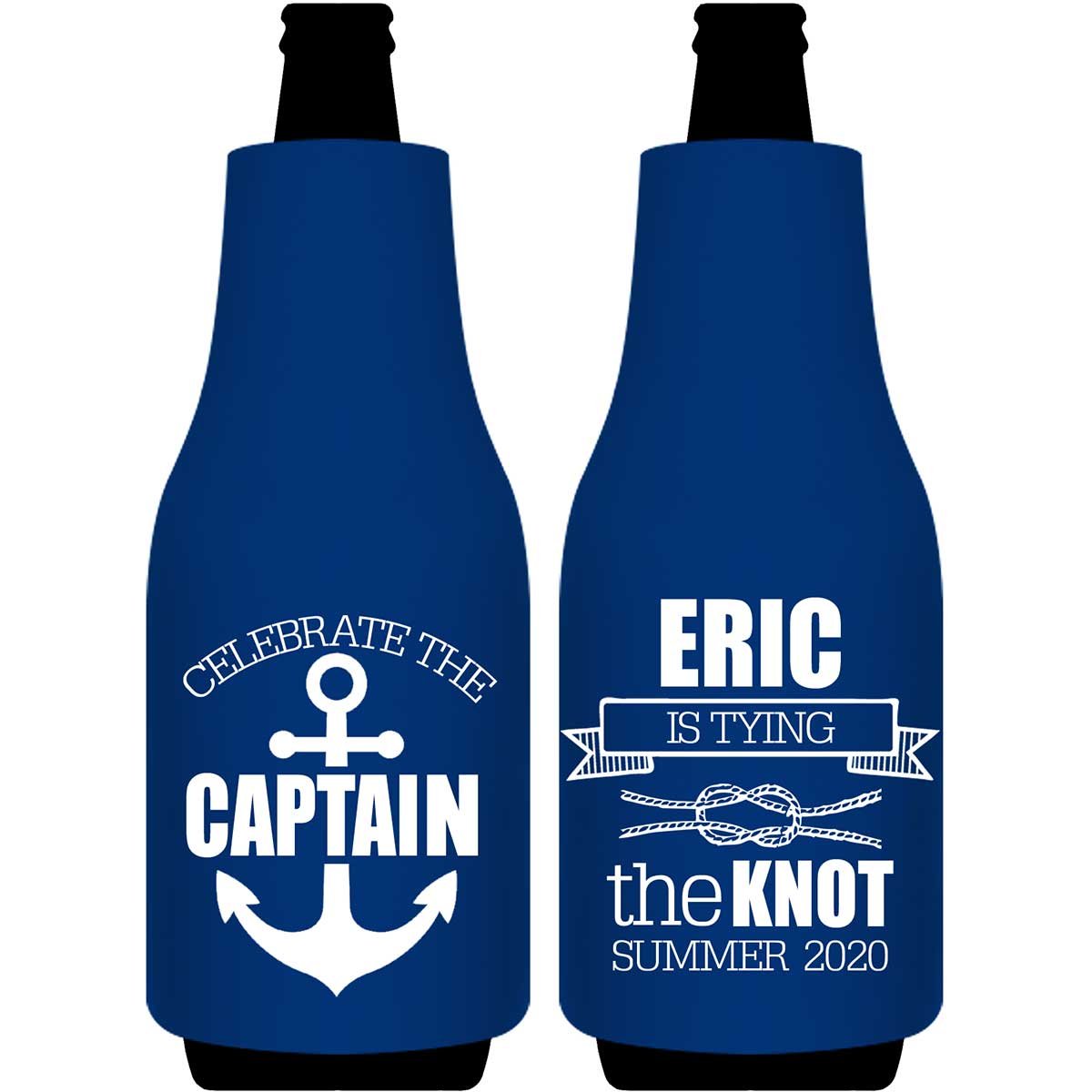 Celebrate The Captain 1A Foldable Bottle Sleeve Koozies Wedding Gifts for Guests