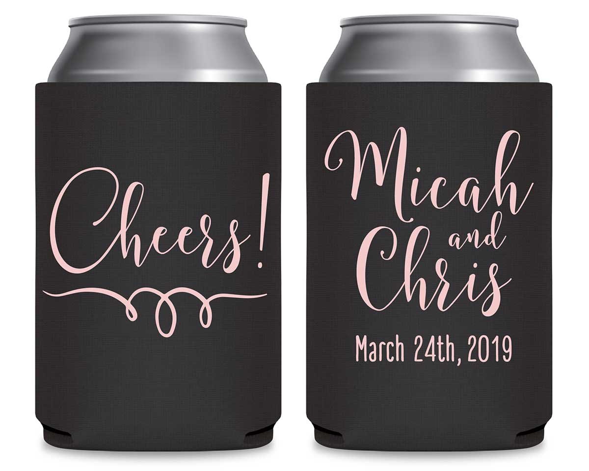 Cheers 1A Swirl Foldable Can Koozies Wedding Gifts for Guests