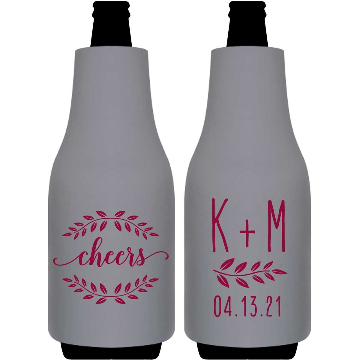 Cheers 4A Wedding Wreath Foldable Bottle Sleeve Koozies Wedding Gifts for Guests