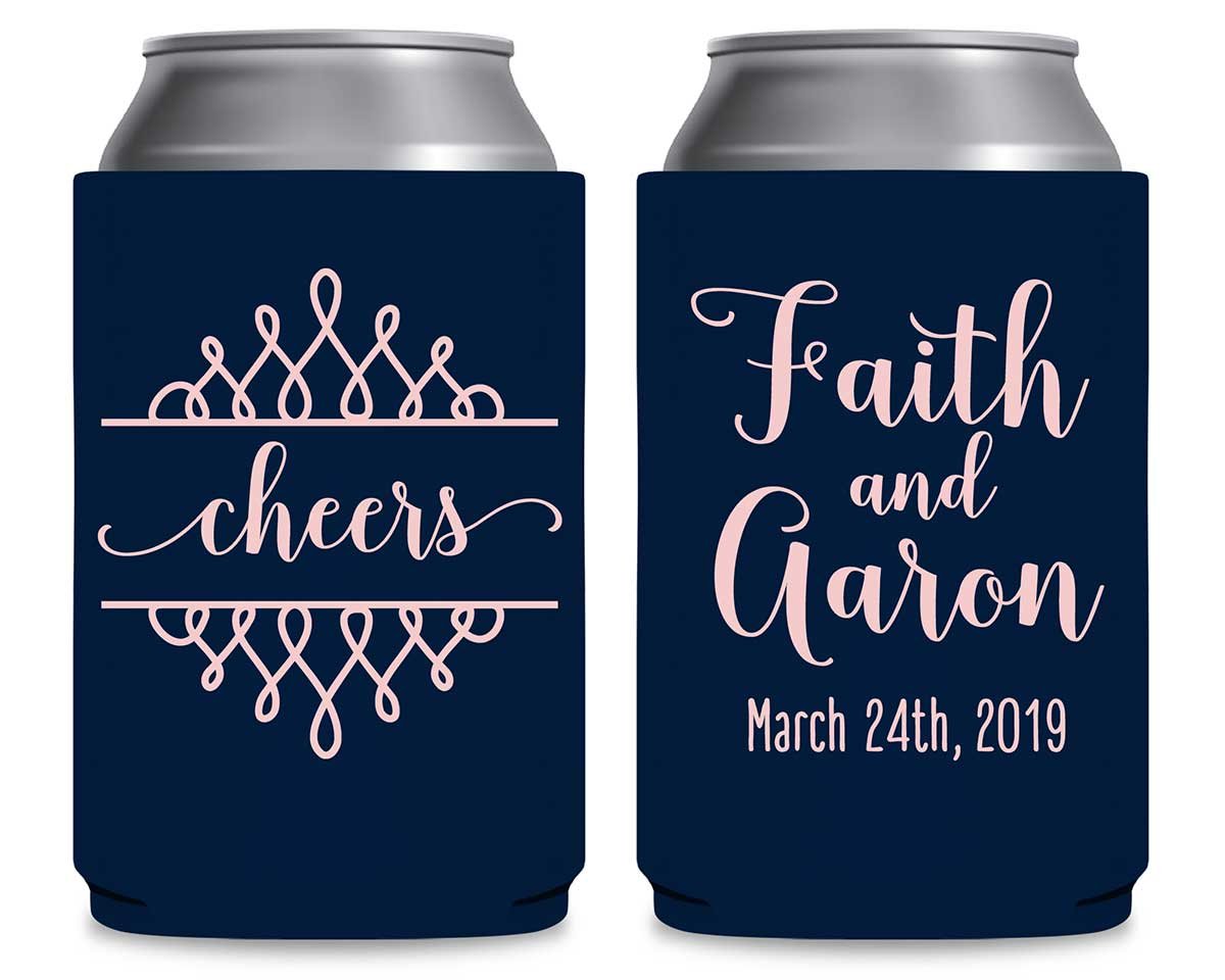 Cheers 4B Swirls Foldable Can Koozies Wedding Gifts for Guests