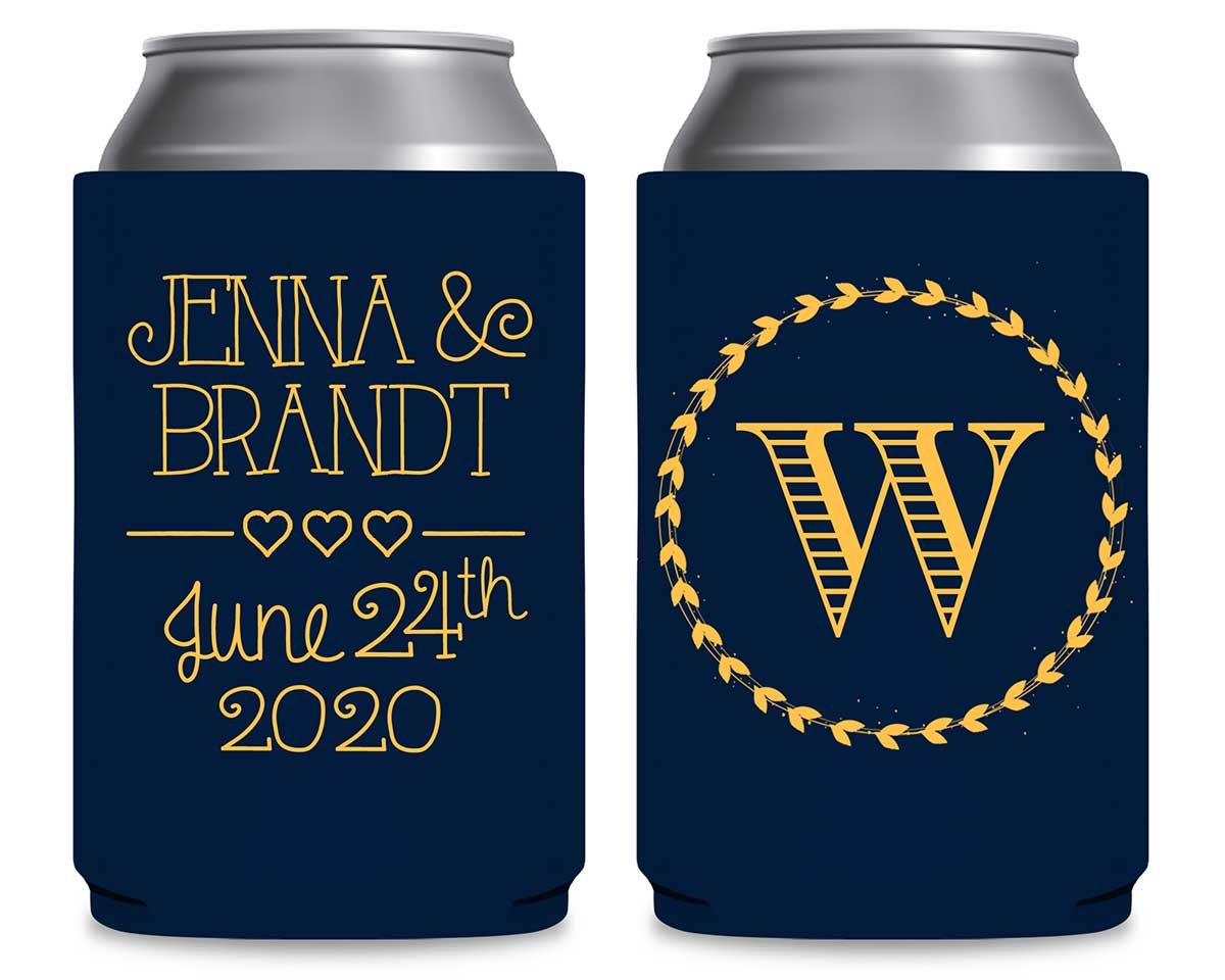 Classic Wedding Design 2A Foldable Can Koozies Wedding Gifts for Guests