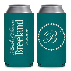 Classic Wedding Design 3A Foldable 12 oz Slim Can Koozies Wedding Gifts for Guests