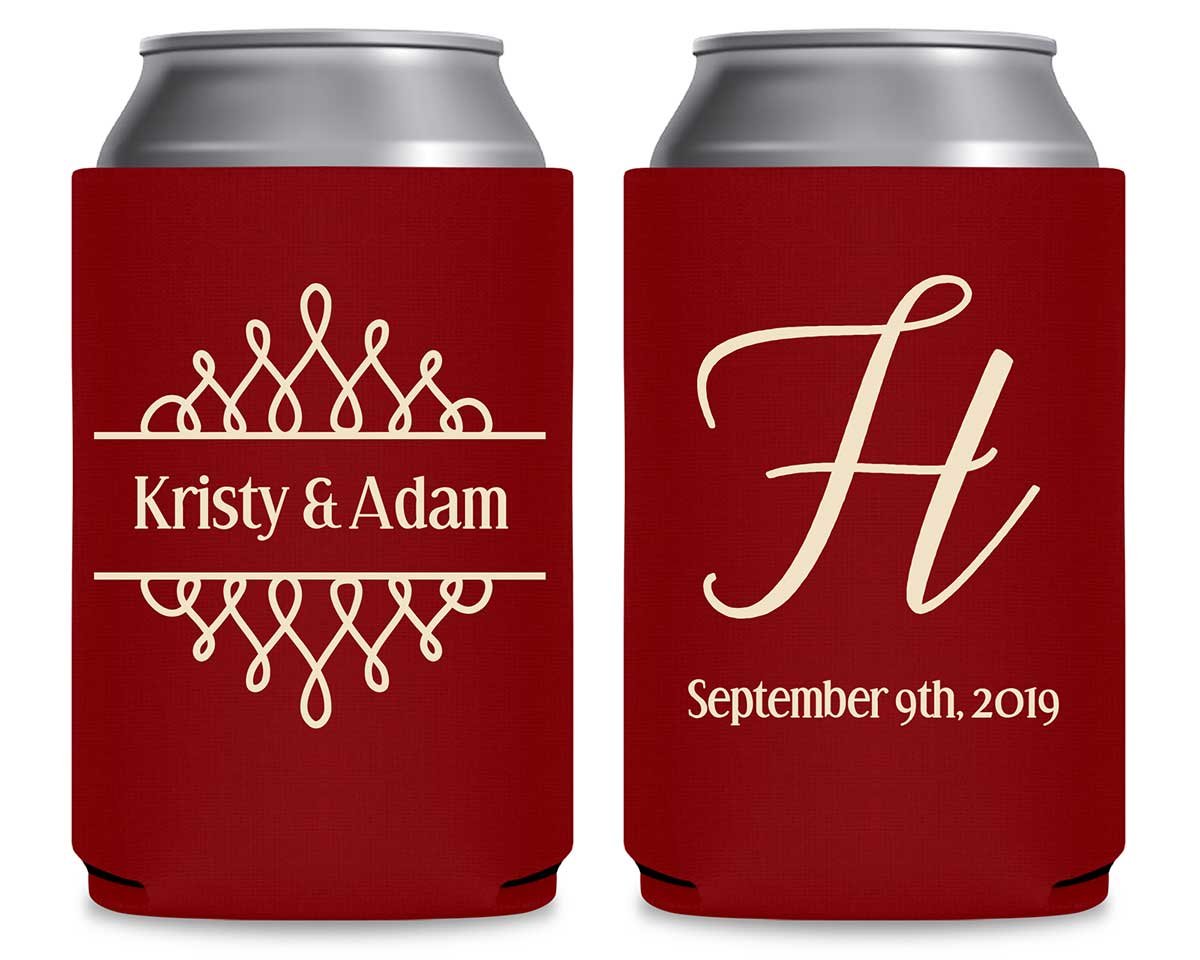 Classic Wedding Design 4A Foldable Can Koozies Wedding Gifts for Guests