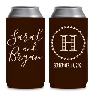 Classic Wedding Design 7A Foldable 8.3 oz Slim Can Koozies Wedding Gifts for Guests