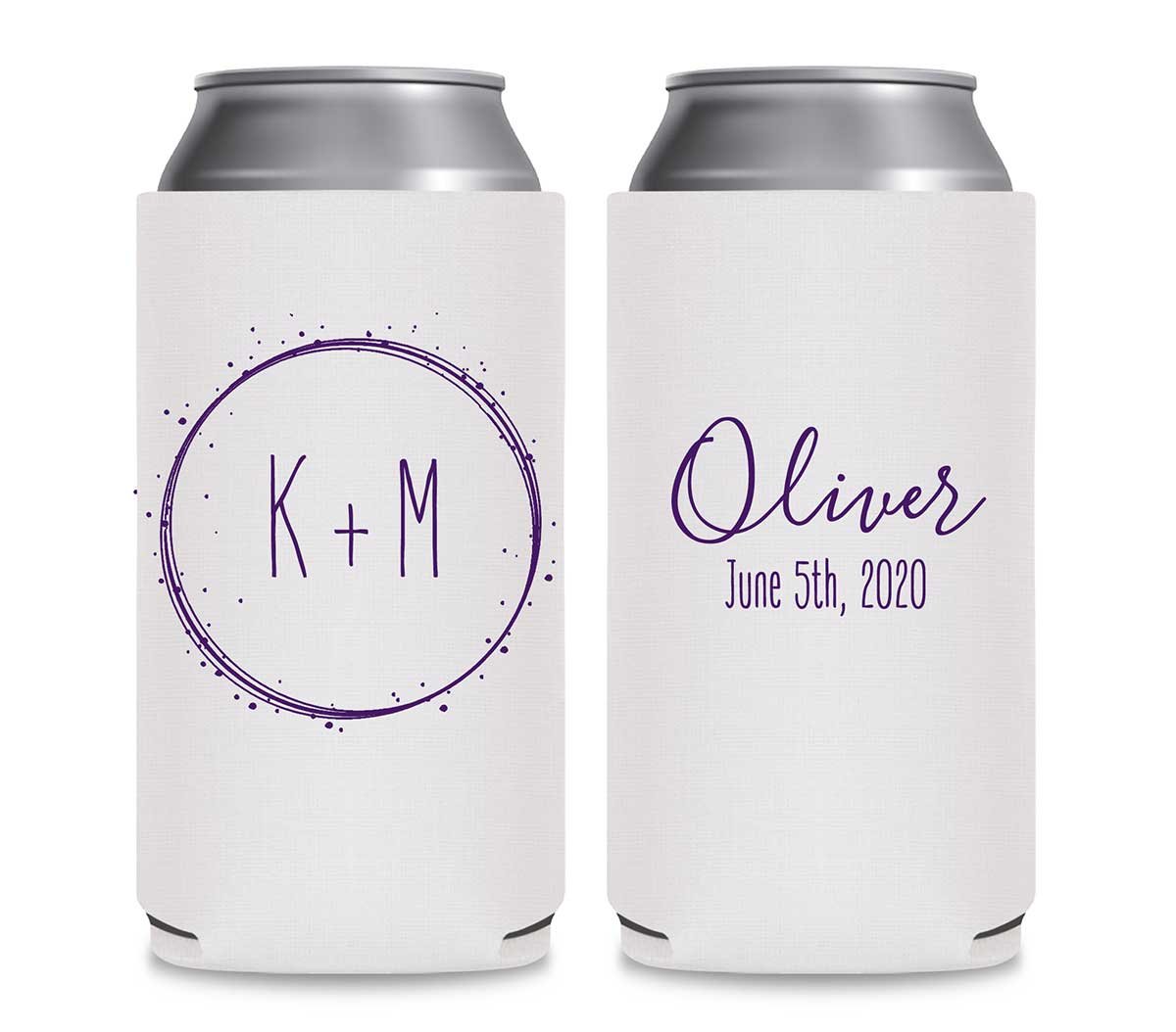 Classic Wedding Design 8A Foldable 12 oz Slim Can Koozies Wedding Gifts for Guests