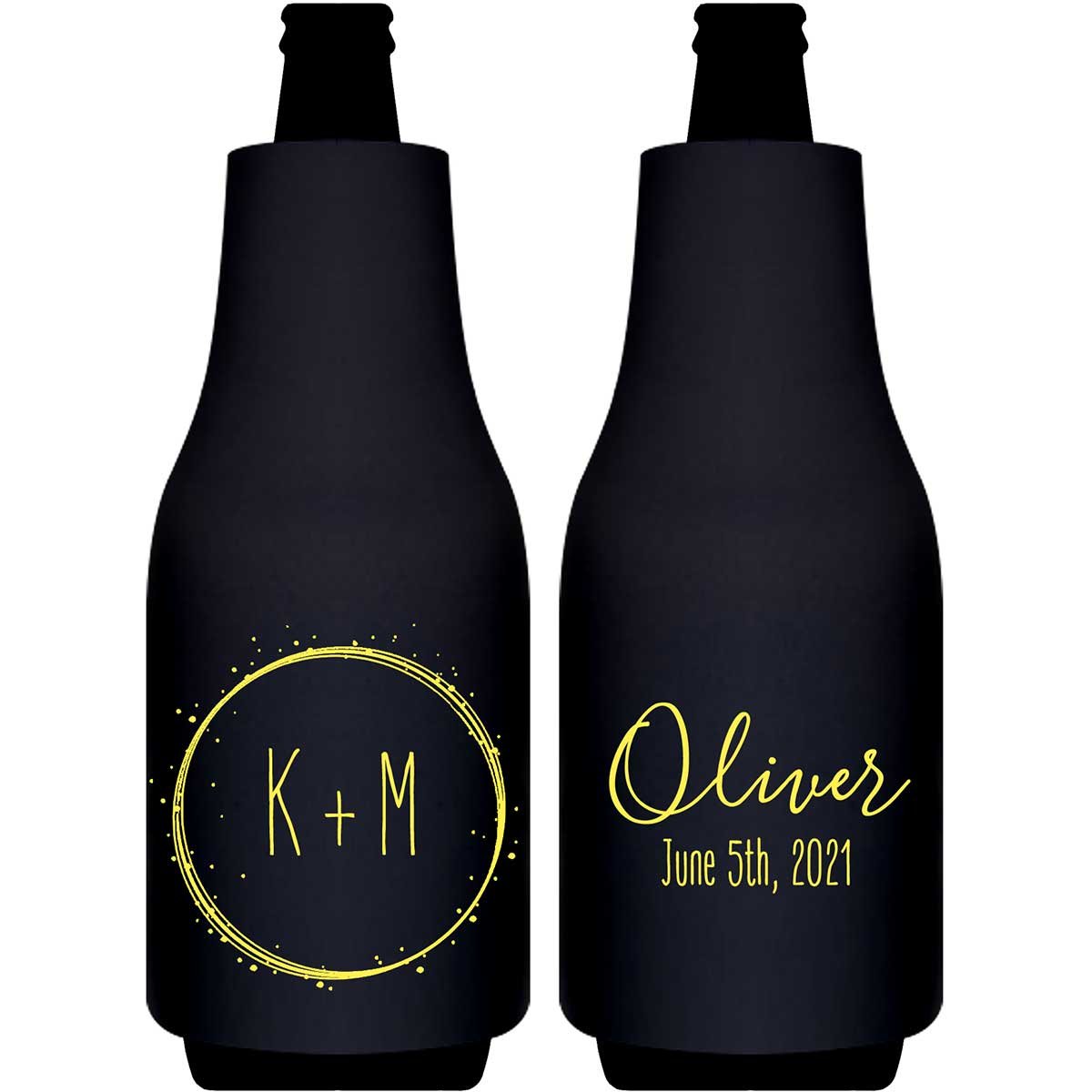 Classic Wedding Design 8A Foldable Bottle Sleeve Koozies Wedding Gifts for Guests