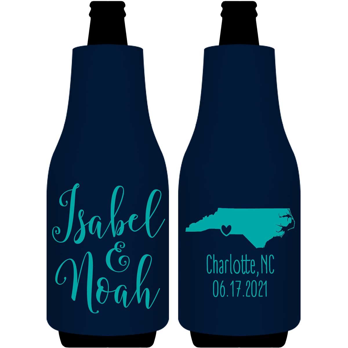 Custom Map 1A Foldable Bottle Sleeve Koozies Wedding Gifts for Guests