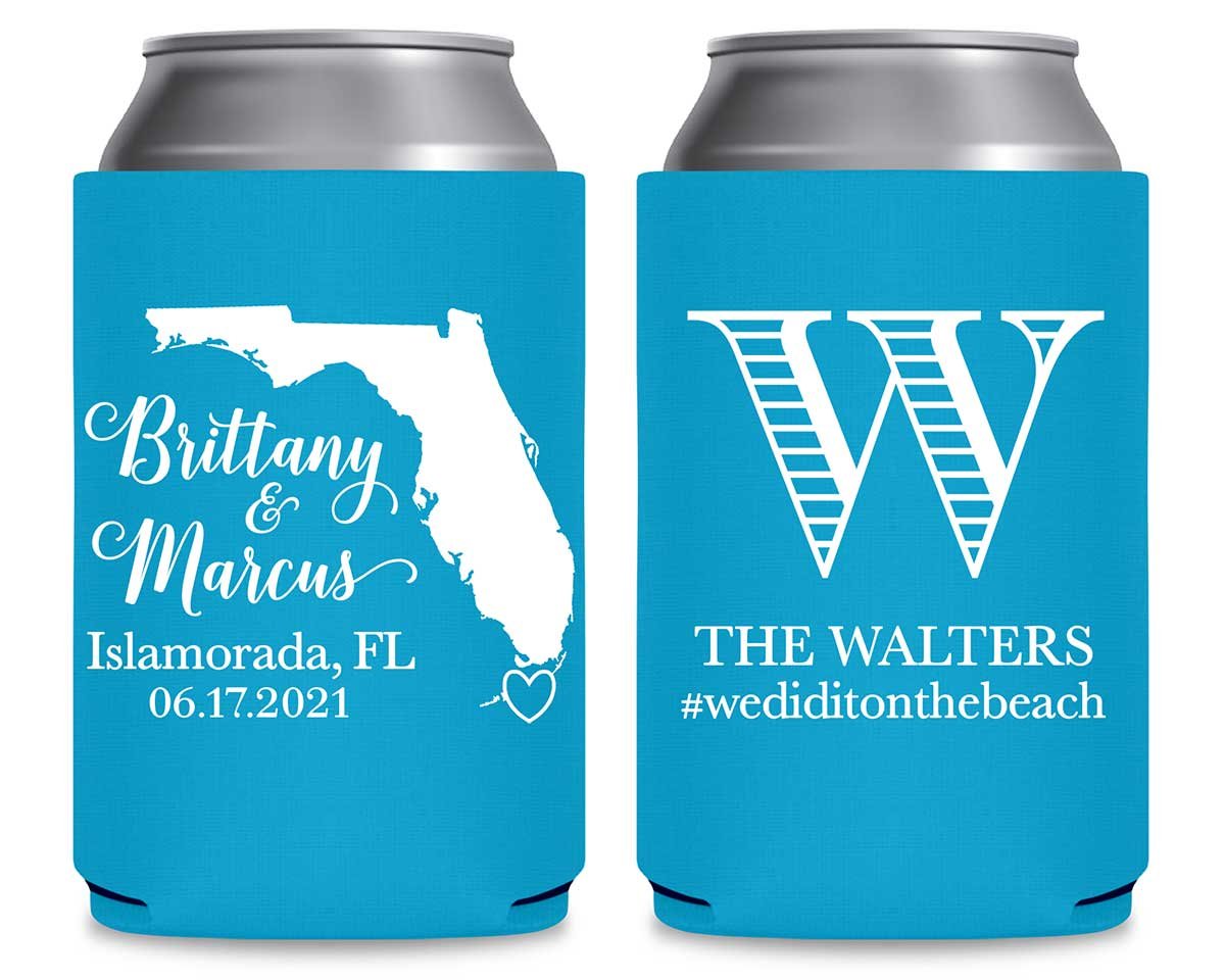 Custom Map 3A Foldable Can Koozies Wedding Gifts for Guests