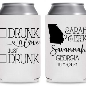 Drunk In Love 3A Any Map Foldable Can Koozies Wedding Gifts for Guests
