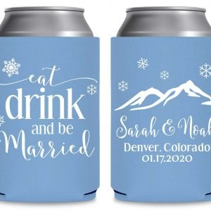 Eat Drink And Be Married 3B Foldable Can Koozies Wedding Gifts for Guests