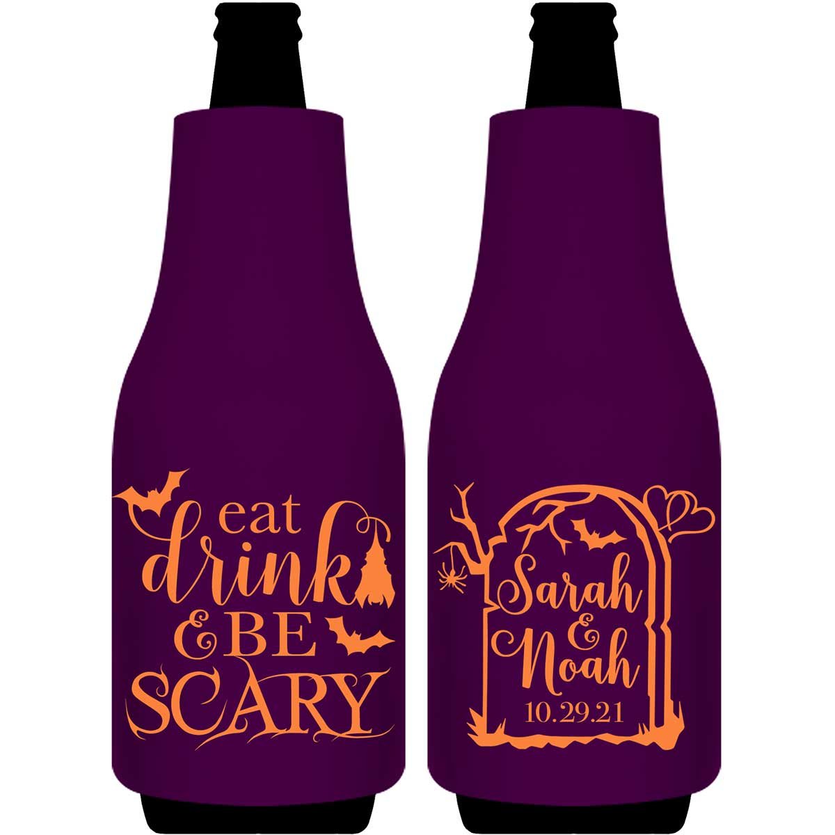 Eat Drink And Be Scary 1A Foldable Bottle Sleeve Koozies Wedding Gifts for Guests
