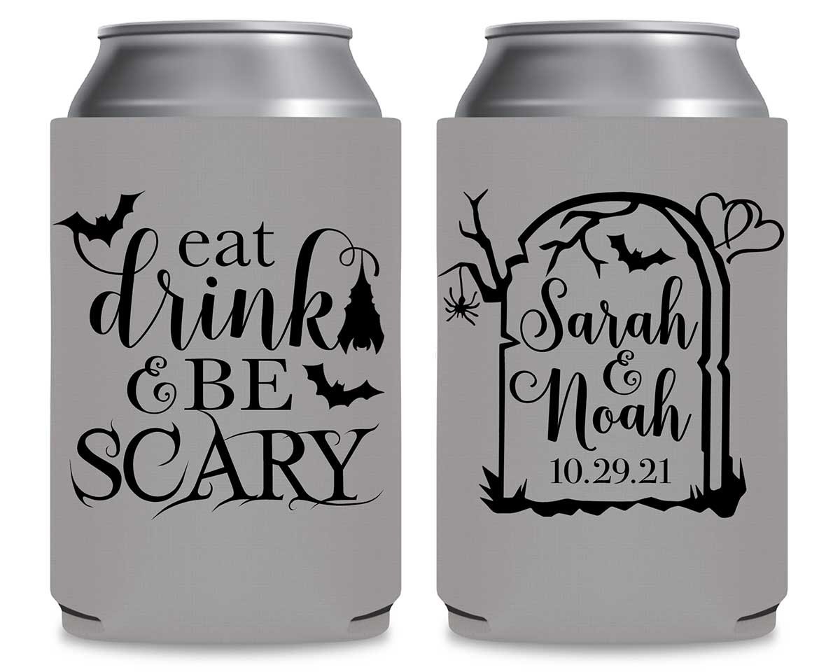 Eat Drink And Be Scary 1A Foldable Can Koozies Wedding Gifts for Guests
