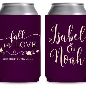 Fall In Love 1A Foldable Can Koozies Wedding Gifts for Guests