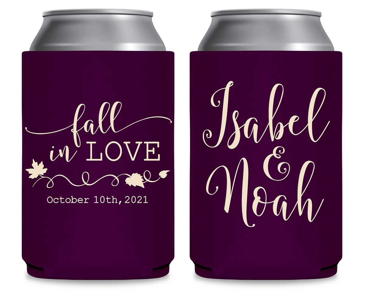 Fall In Love 1A Foldable Can Koozies Wedding Gifts for Guests