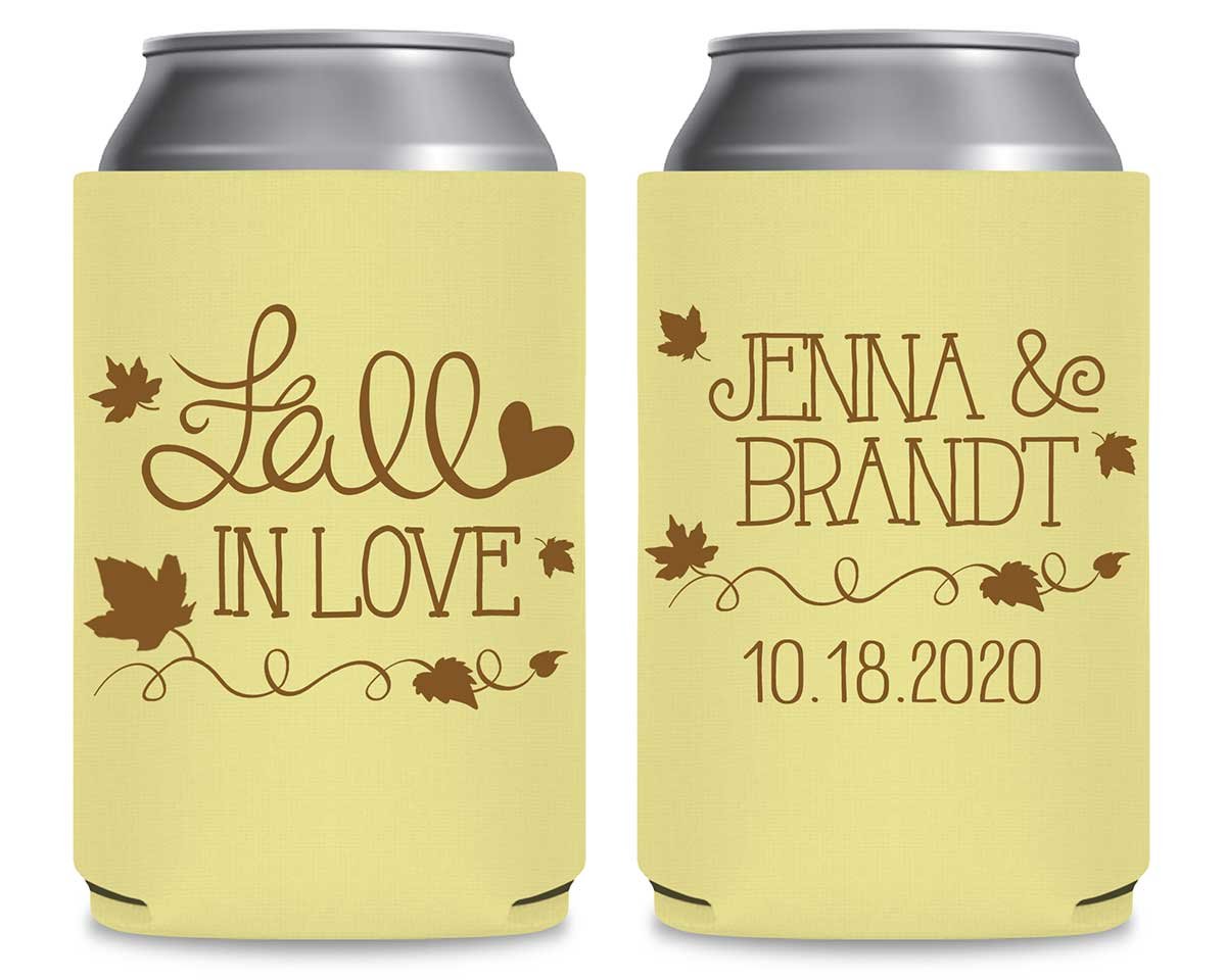 Fall In Love 3A Foldable Can Koozies Wedding Gifts for Guests