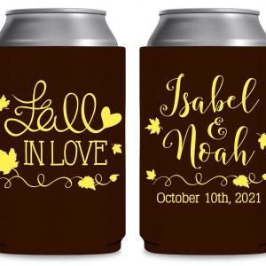 Fall In Love 3B Foldable Can Koozies Wedding Gifts for Guests