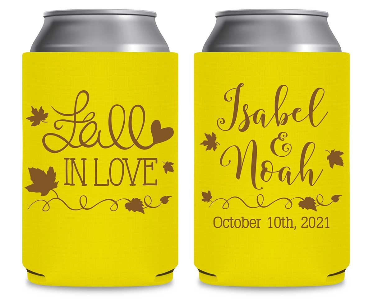 Fall In Love 3B Foldable Can Koozies Wedding Gifts for Guests