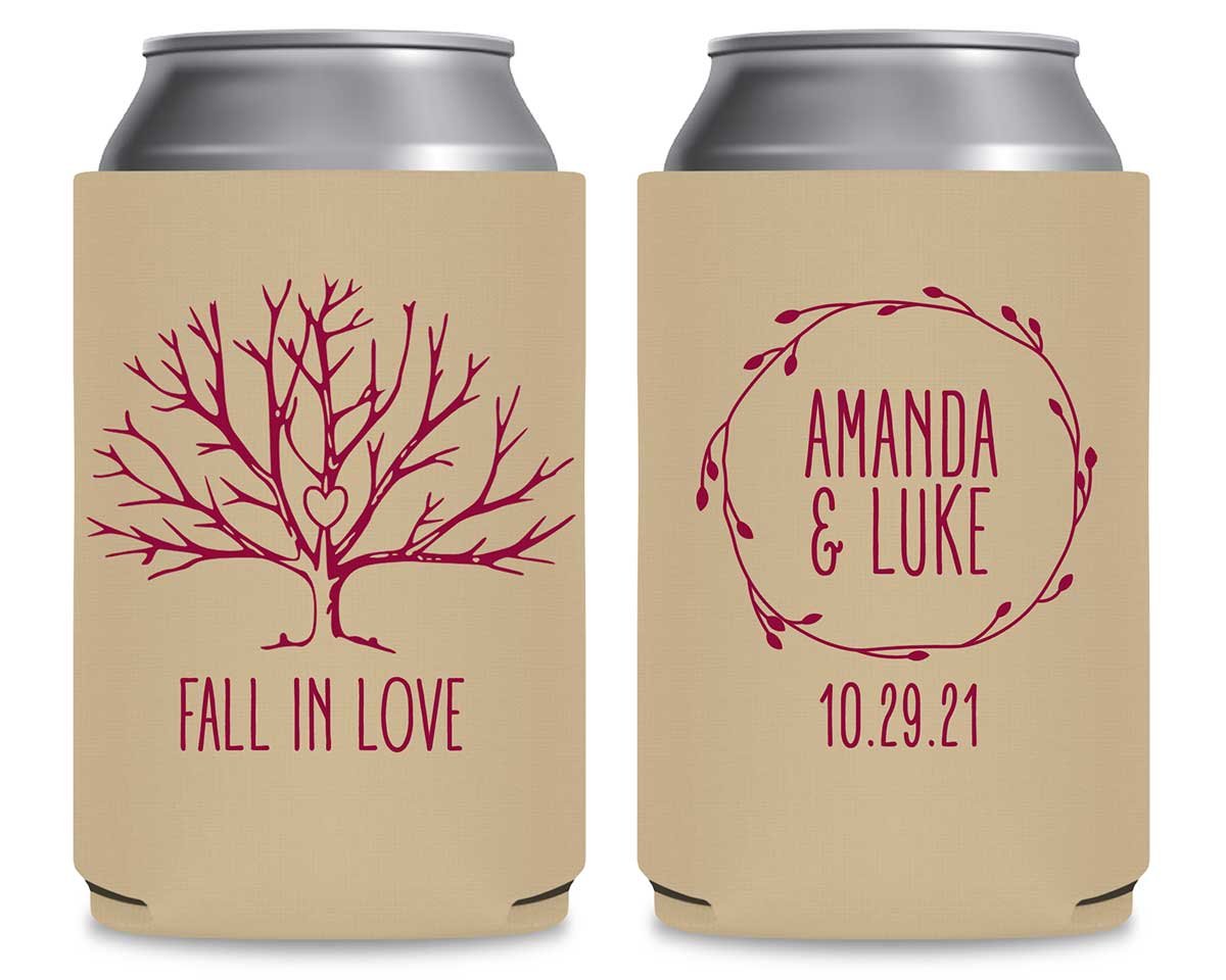 Fall In Love 4A Foldable Can Koozies Wedding Gifts for Guests