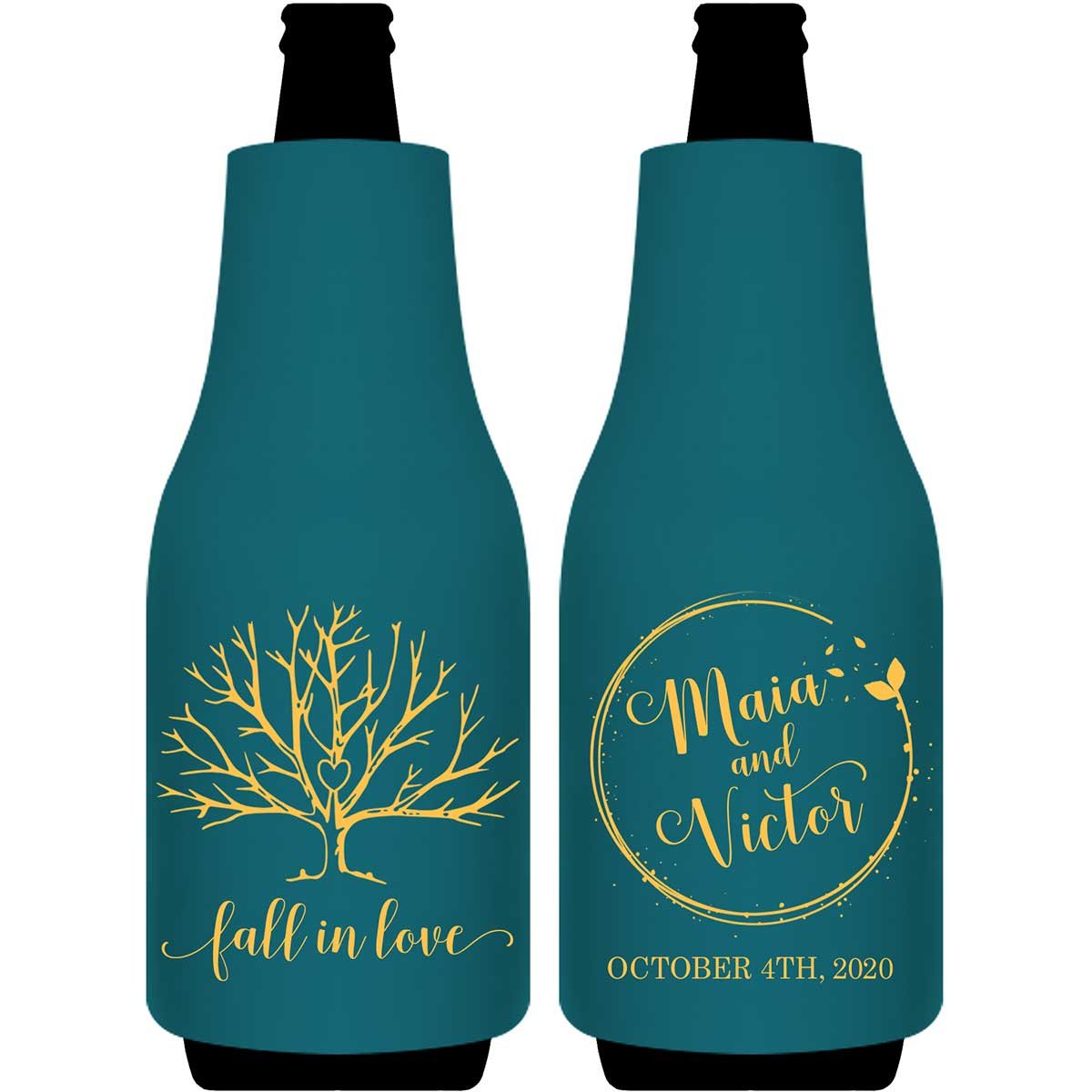 Fall In Love 4B Foldable Bottle Sleeve Koozies Wedding Gifts for Guests