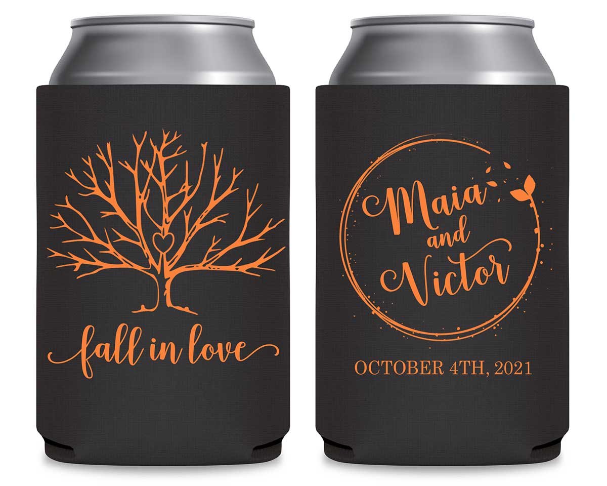Fall In Love 4B Foldable Can Koozies Wedding Gifts for Guests