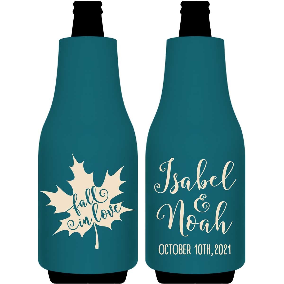 Fall In Love 5A Foldable Bottle Sleeve Koozies Wedding Gifts for Guests