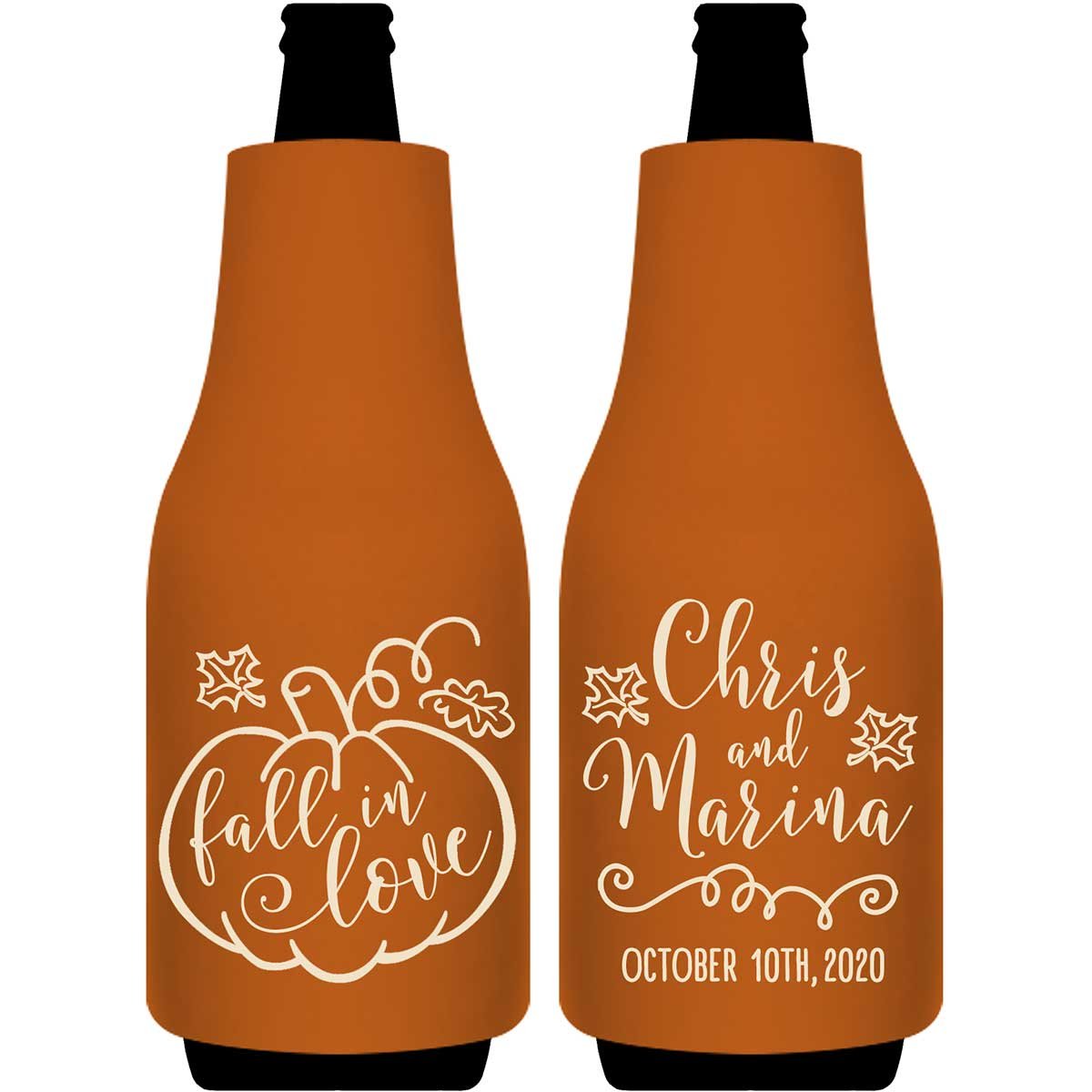 Fall In Love 6A Foldable Bottle Sleeve Koozies Wedding Gifts for Guests