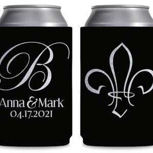 Fleur de Lis 1A Foldable Can Koozies Wedding Gifts for Guests