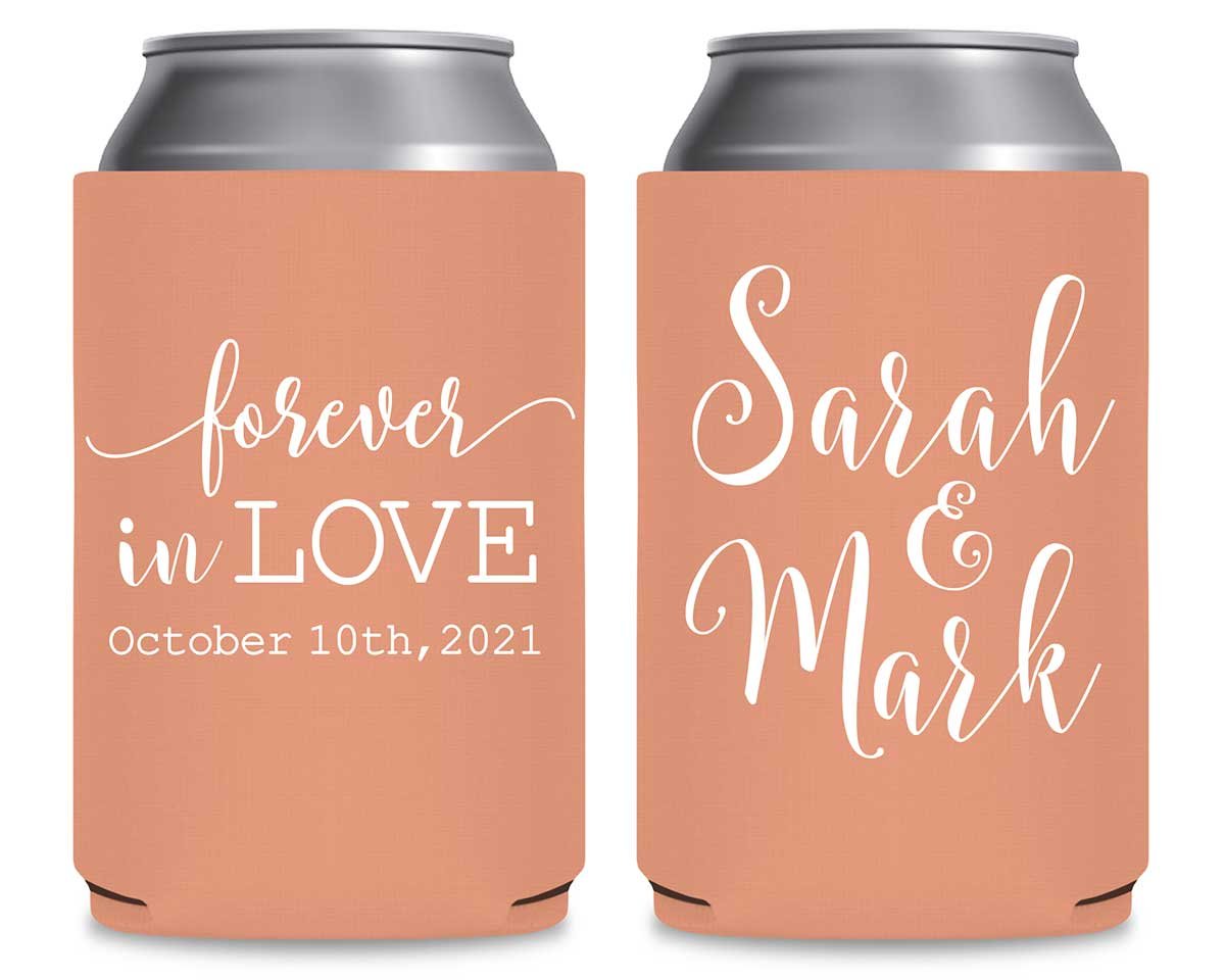 Forever In Love 1A Foldable Can Koozies Wedding Gifts for Guests