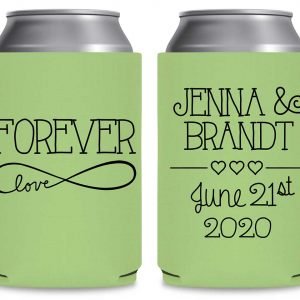 Forever Love 2A Foldable Can Koozies Wedding Gifts for Guests