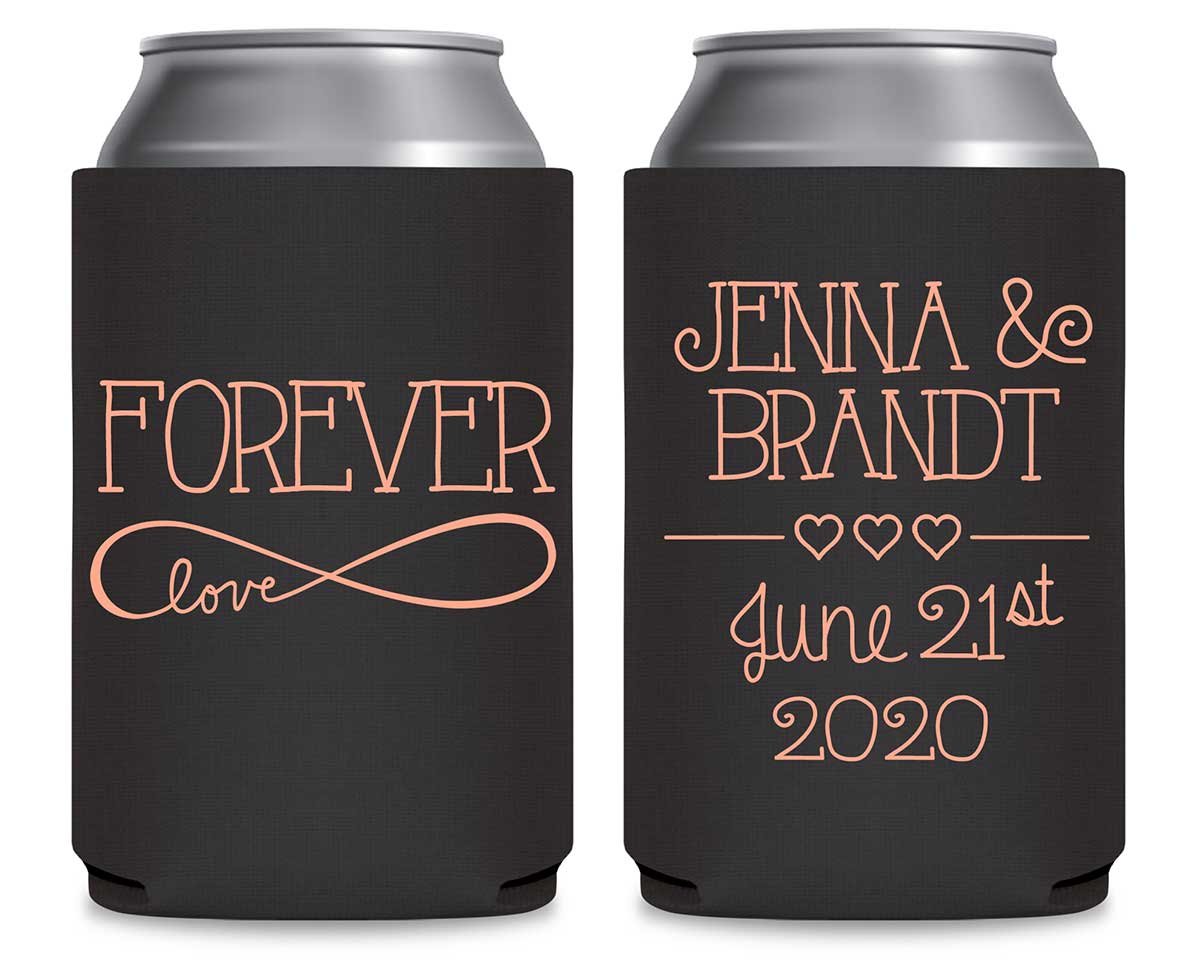 Forever Love 2A Foldable Can Koozies Wedding Gifts for Guests