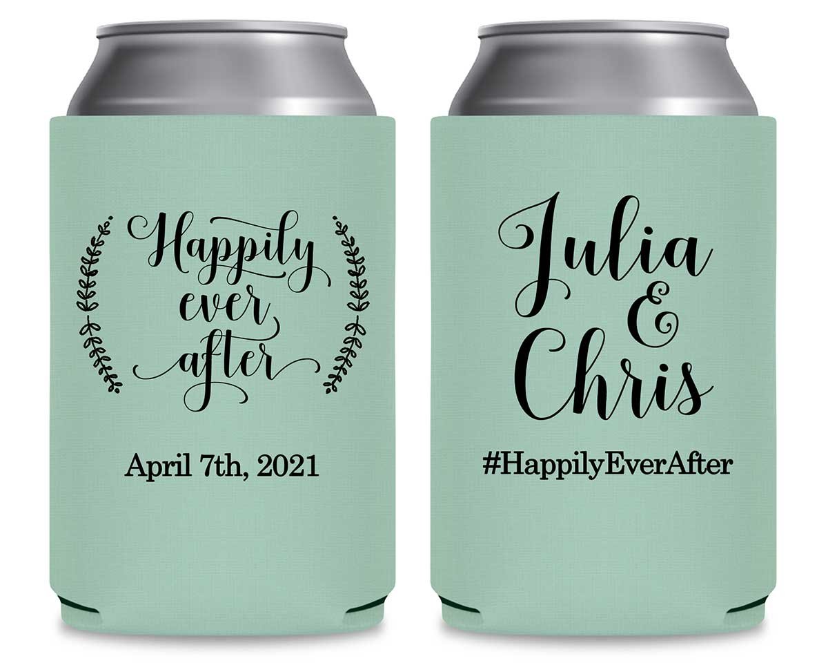 Happily Ever After 2A Foldable Can Koozies Wedding Gifts for Guests