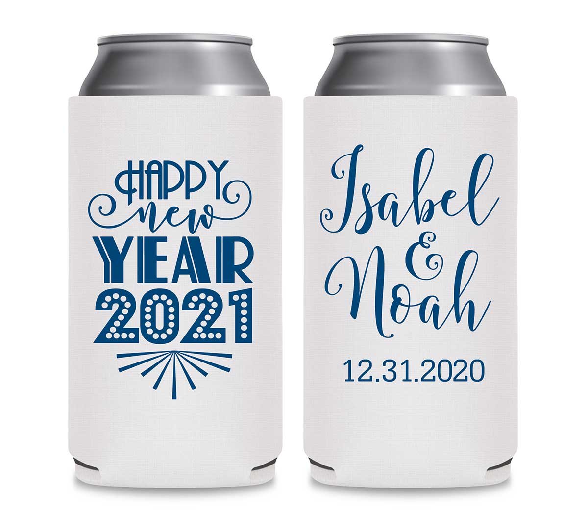 Happy New Year 1A Foldable 8.3 oz Slim Can Koozies Wedding Gifts for Guests
