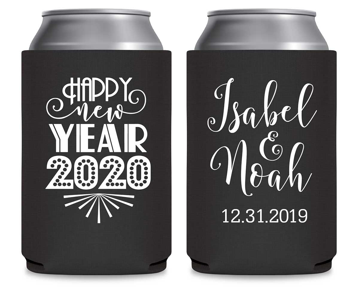 Happy New Year 1A Foldable Can Koozies Wedding Gifts for Guests