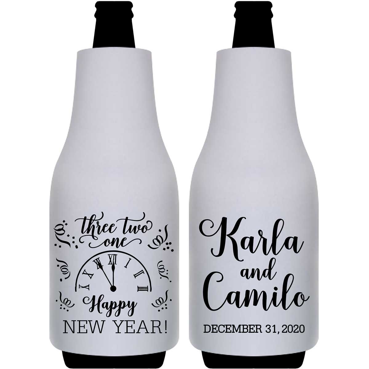 Happy New Year 2A Foldable Bottle Sleeve Koozies Wedding Gifts for Guests
