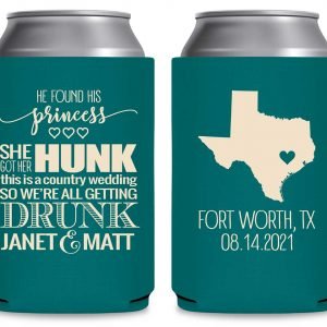 He Found His Princess She Got Her Hunk 1B Foldable Can Koozies Wedding Gifts for Guests