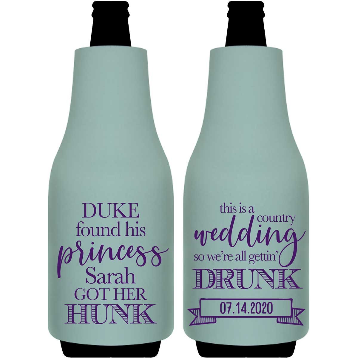 He Found His Princess She Got Her Hunk 2A Foldable Bottle Sleeve Koozies Wedding Gifts for Guests