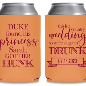 He Found His Princess She Got Her Hunk 2A Foldable Can Koozies Wedding Gifts for Guests