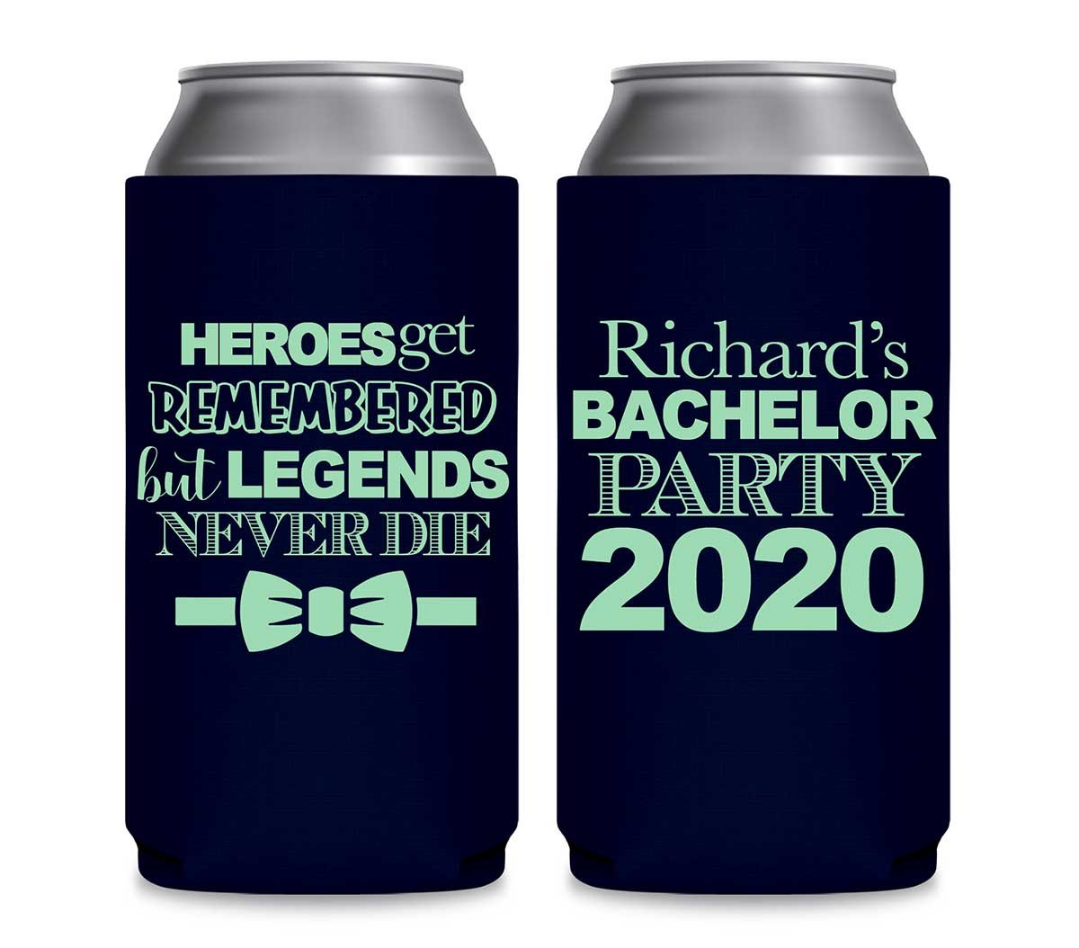 Heroes Get Remembered Legends Never Die 1A Foldable 12 oz Slim Can Koozies Wedding Gifts for Guests