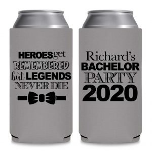 Heroes Get Remembered Legends Never Die 1A Foldable 8.3 oz Slim Can Koozies Wedding Gifts for Guests