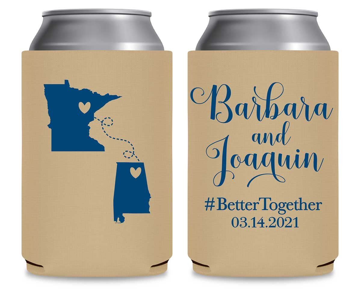 Home is Where You Are 1A Any Maps Foldable Can Koozies Wedding Gifts for Guests